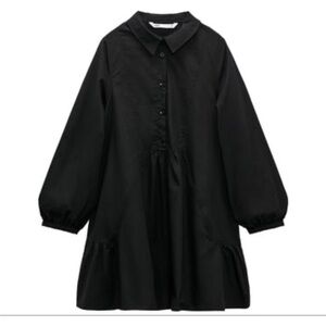 NWT Zara Poplin Shirt Dress - color: black size: small